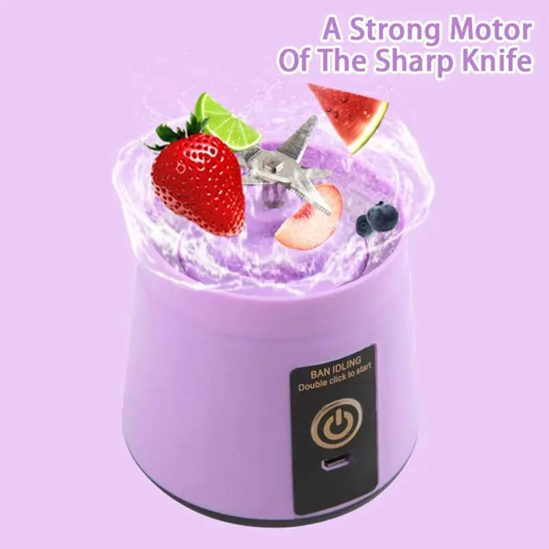 Electric Orange Fruit Smoothie Food Juicer Blender Cup Personal Wireless Rechargeable Usb Mini Hand Portable Blender Usb Blender