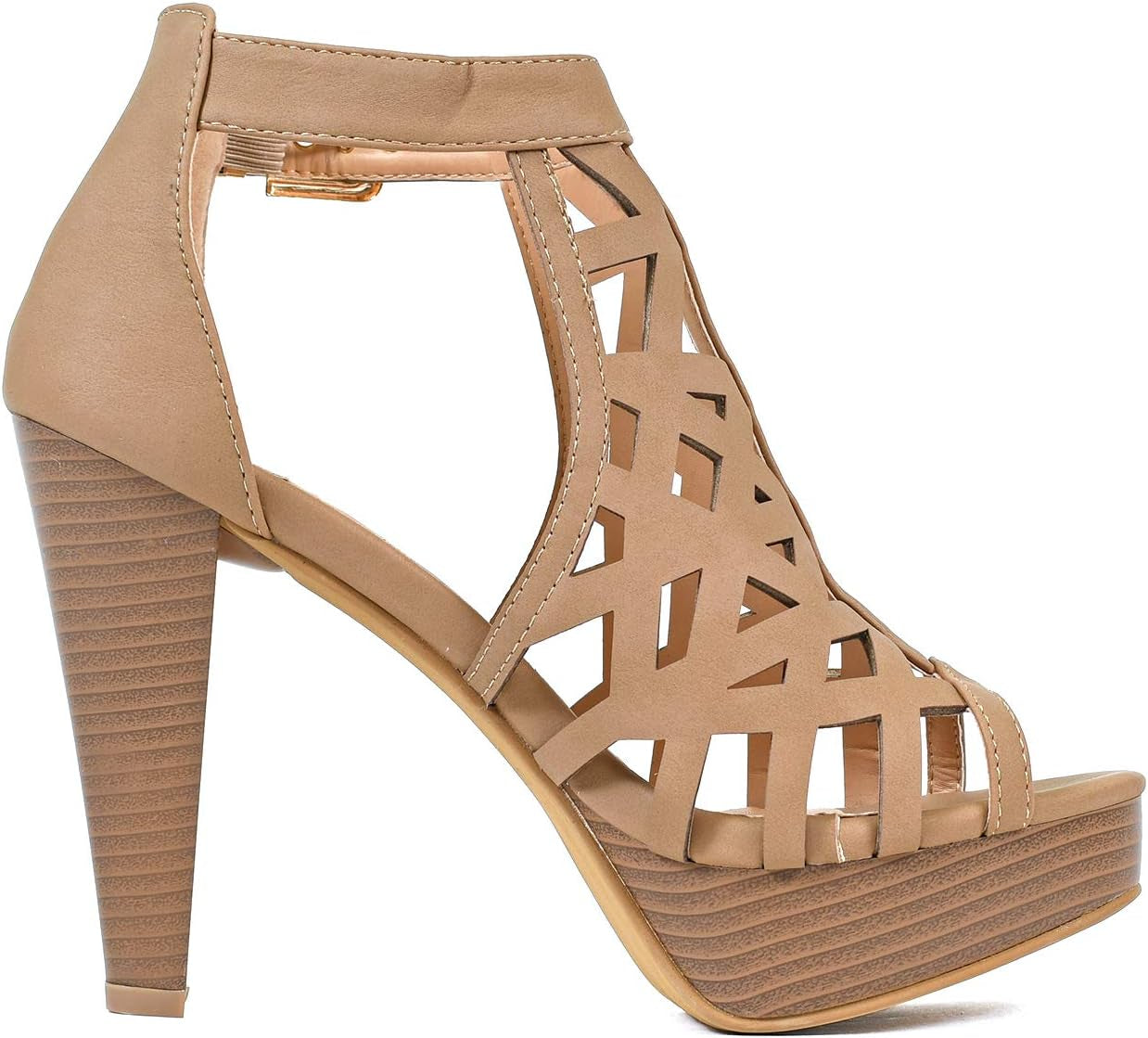 Guilty Shoes - Womens Stiletto Platform High Heel Sandal - Peep Toe Cutout Comfortable Heeled Sexy Shoe Pumps