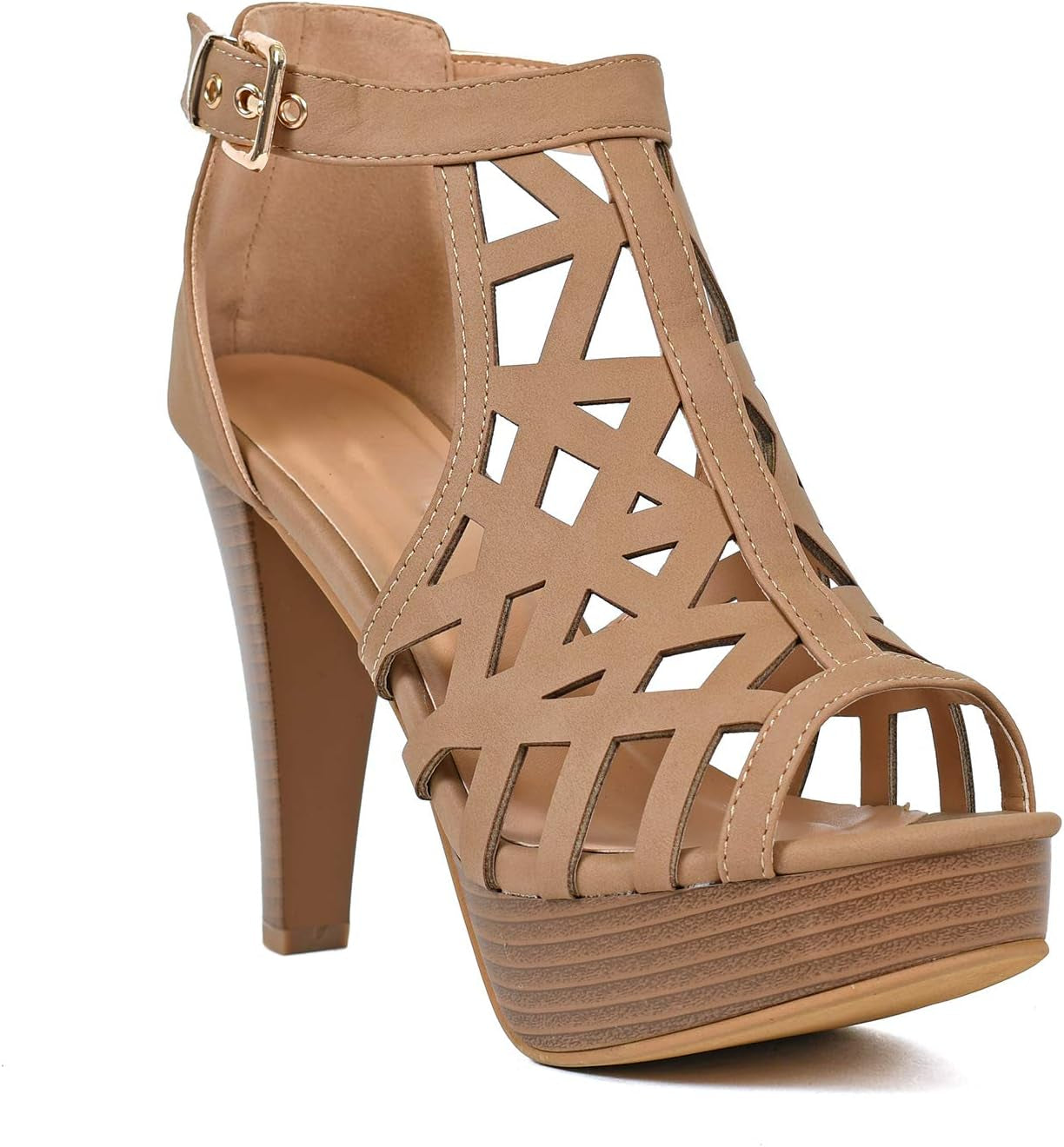 Guilty Shoes - Womens Stiletto Platform High Heel Sandal - Peep Toe Cutout Comfortable Heeled Sexy Shoe Pumps