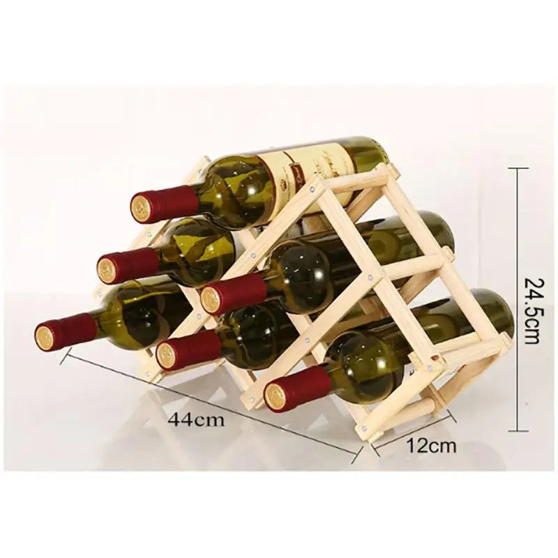 3/6/10 Bottles Collapsible Wooden Wine Racks Cabinet Stand Holders Wood Shelf Organizer Storage for Retro Display Cabinet