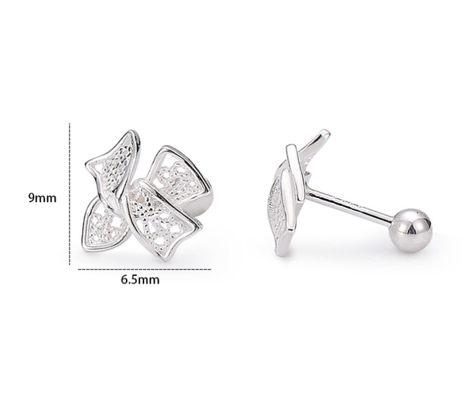 Bow Otica Ear-Caring Sweet Fresh Screw Hollow Filament Women'S Stud Earrings Ornament