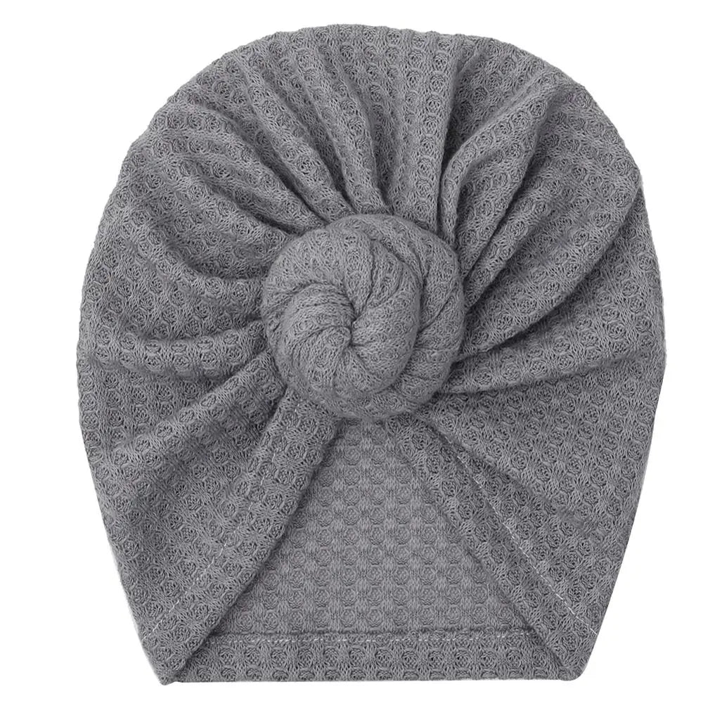 New Solid Waffle Crochet Knit Baby Hat 3M-5T Turban Infant Toddler Newborn Baby Cap Bonnet Beanies Headwraps for Baby Girls Boy