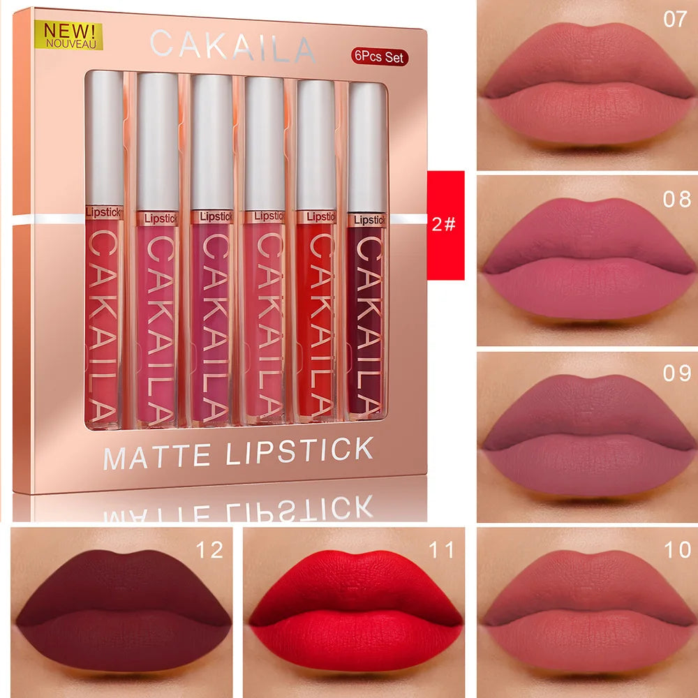 10/6 PCS Lipstick Set Matte Nude Liquid Lip Stain Makeup for Women Non Stick Cup Lip Gloss Waterproof Long Lasting Cosmetics