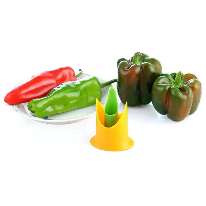 2Pcs Slicer Vegetable Cutter Pepper Fruit Tools Cooking Device Kitchen Seed Remover Creative Corer Cleaning Coring Gadget