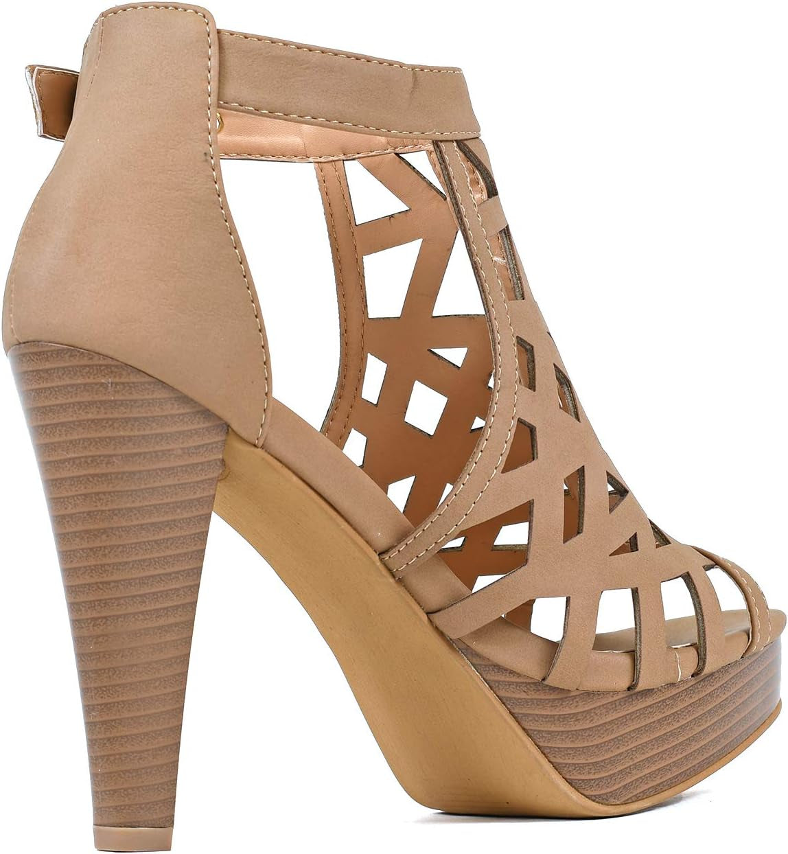 Guilty Shoes - Womens Stiletto Platform High Heel Sandal - Peep Toe Cutout Comfortable Heeled Sexy Shoe Pumps