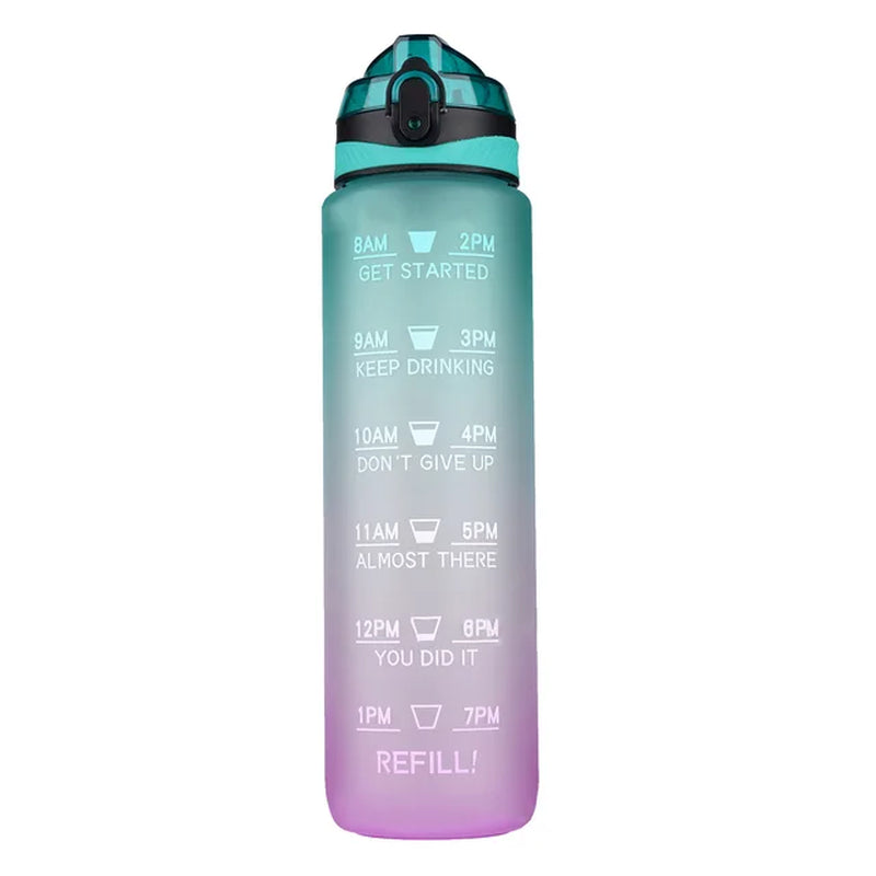 Motivational Tritan Water Bottle with Time Marker Leakproof Bottle for Fitness Sports Motivational Water Bottle with Time Marker