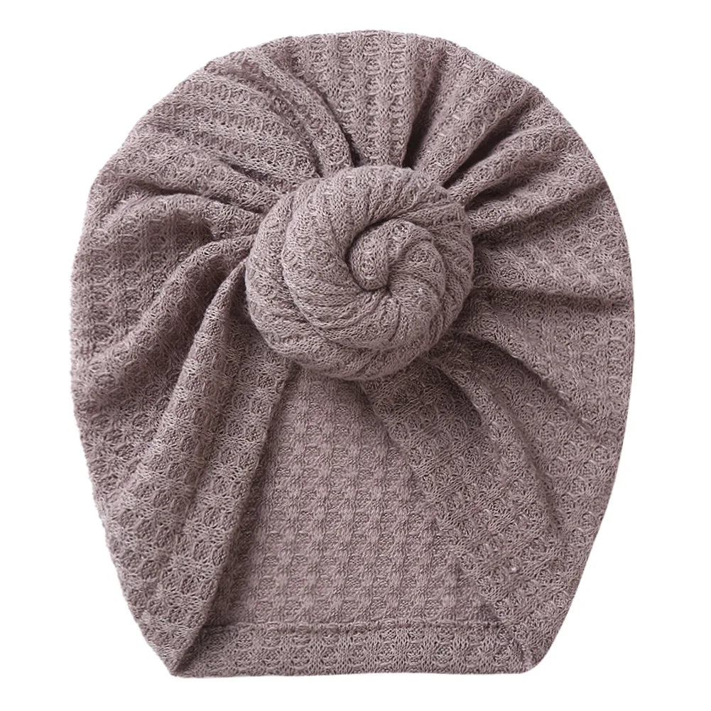 New Solid Waffle Crochet Knit Baby Hat 3M-5T Turban Infant Toddler Newborn Baby Cap Bonnet Beanies Headwraps for Baby Girls Boy