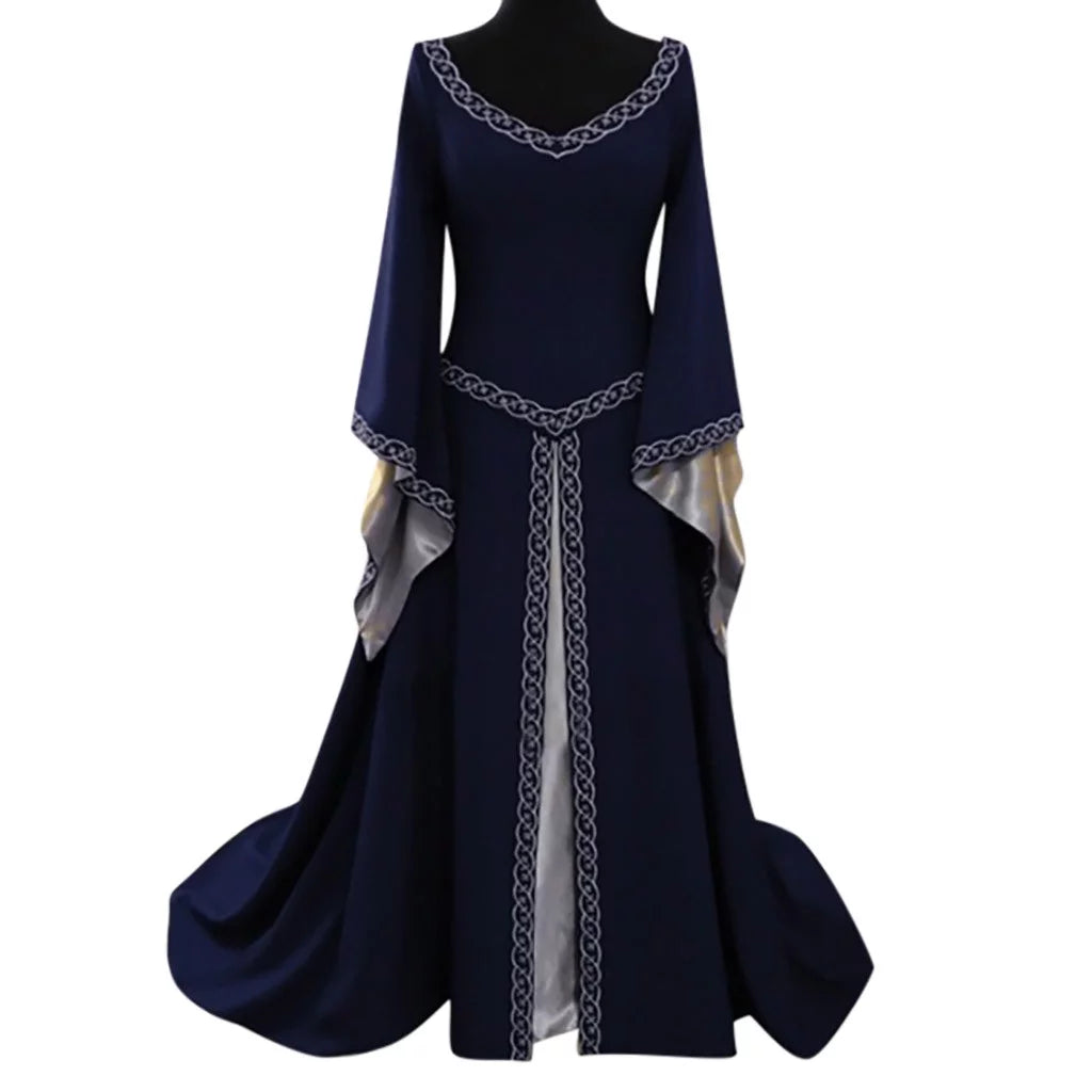 Women Retro Renaissance Dresses Medieval Costume Lace up Irish over Dress Peasant Fairy Dress Ball Gown Halloween Dresses Clearance 2024