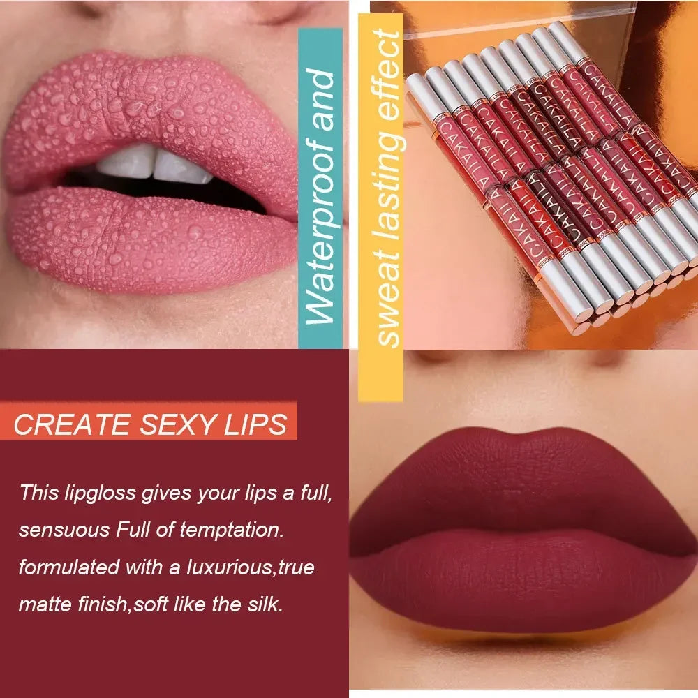 10/6 PCS Lipstick Set Matte Nude Liquid Lip Stain Makeup for Women Non Stick Cup Lip Gloss Waterproof Long Lasting Cosmetics