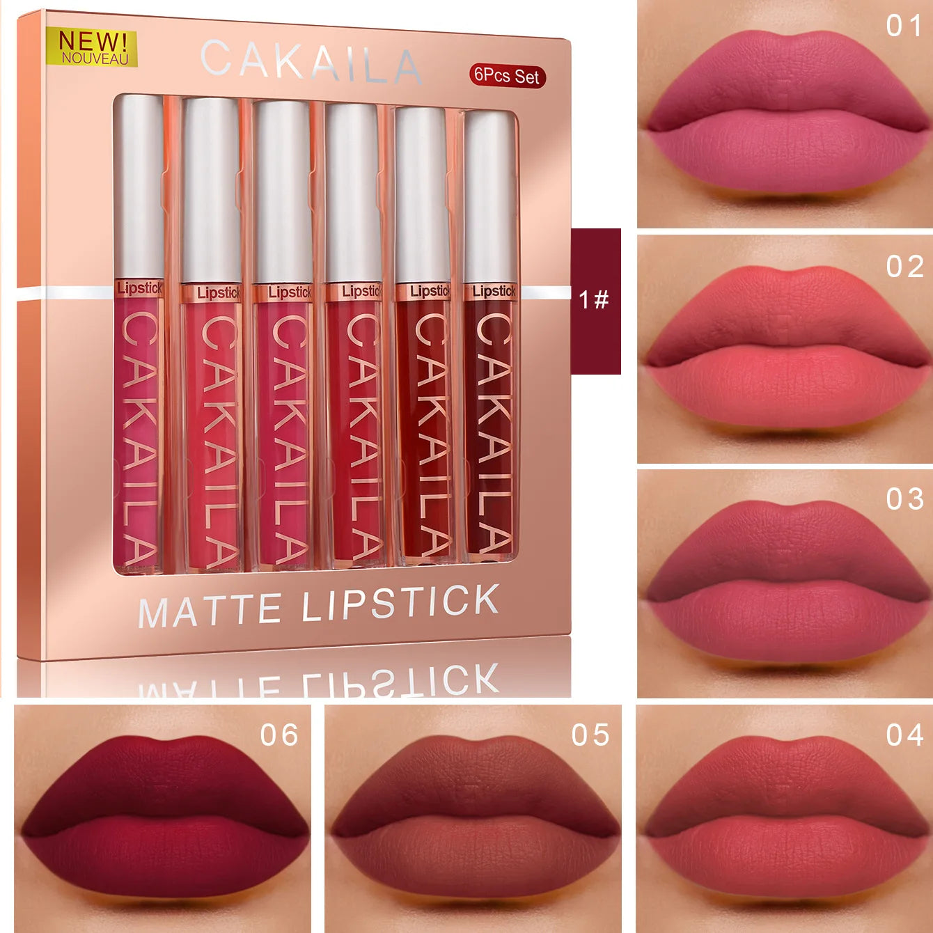 10/6 PCS Lipstick Set Matte Nude Liquid Lip Stain Makeup for Women Non Stick Cup Lip Gloss Waterproof Long Lasting Cosmetics